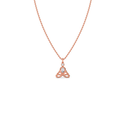 Lotus Pose Yoga Diamond Pendant Necklace
