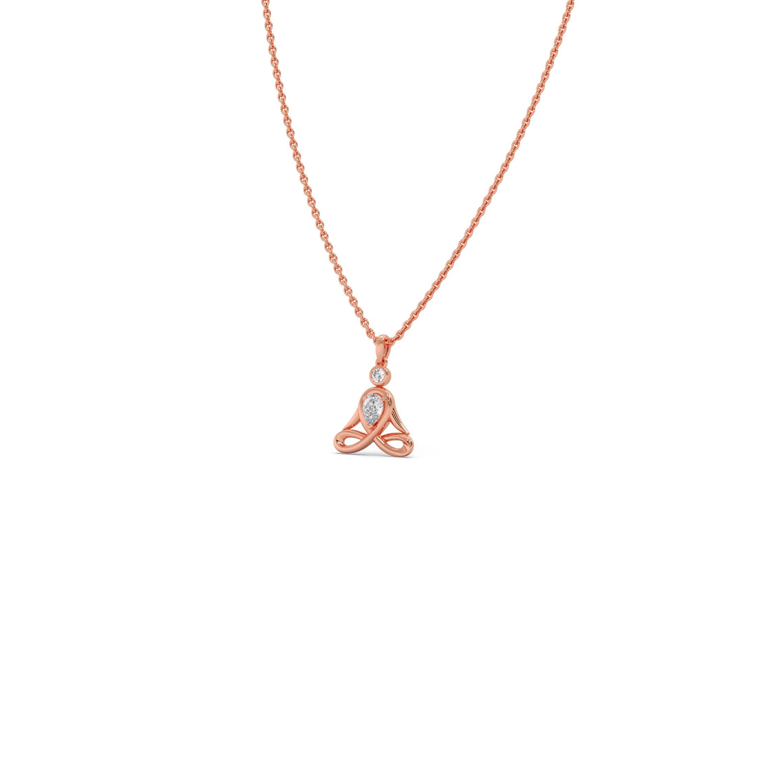 Lotus Pose Yoga Diamond Pendant Necklace