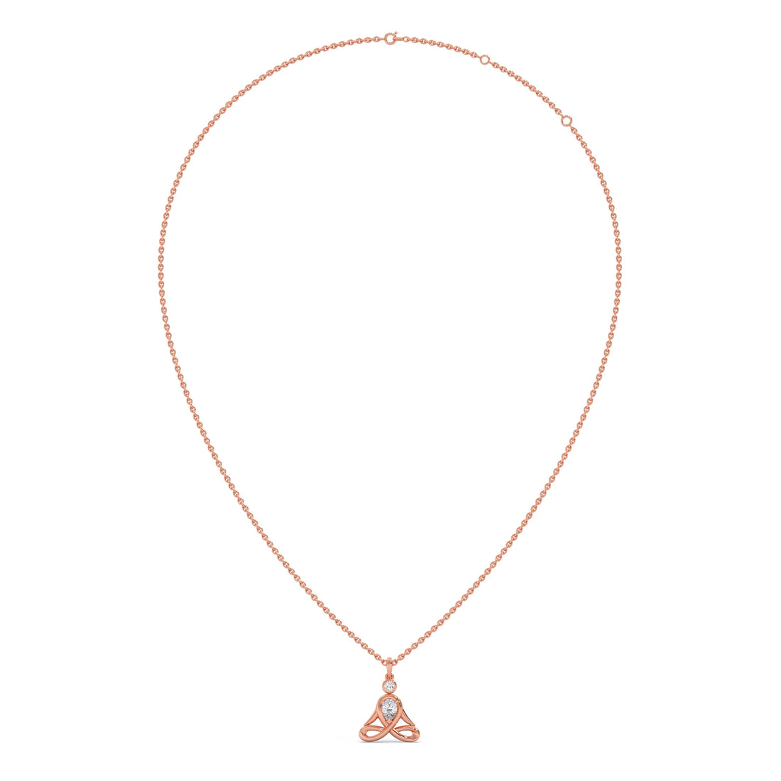 Lotus Pose Yoga Diamond Pendant Necklace