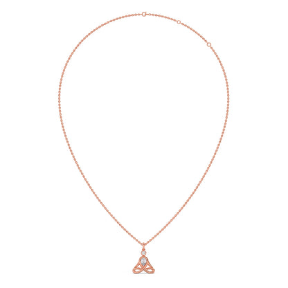 Lotus Pose Yoga Diamond Pendant Necklace