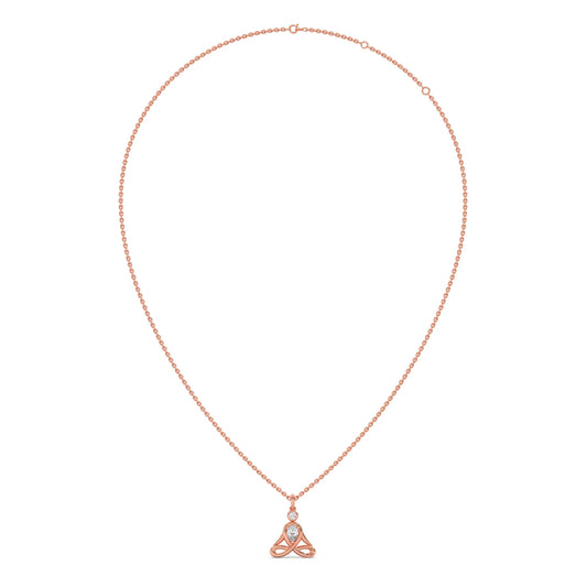 Lotus Pose Yoga Diamond Pendant Necklace