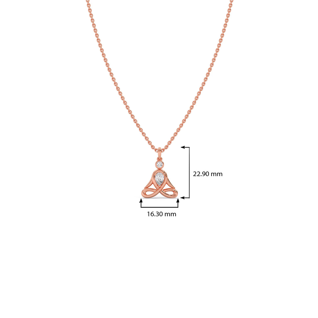 Lotus Pose Yoga Diamond Pendant Necklace
