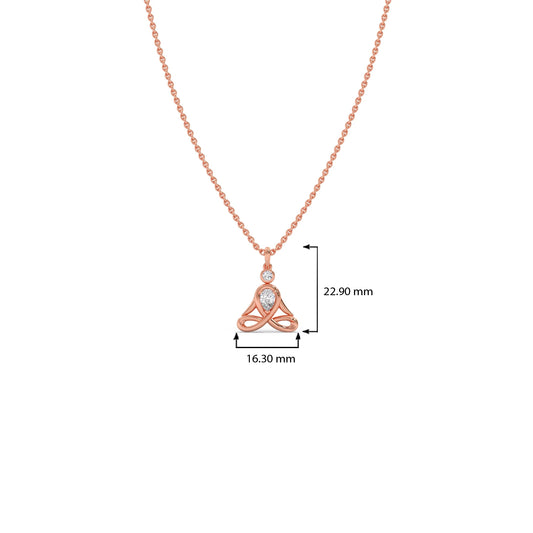 Lotus Pose Yoga Diamond Pendant Necklace