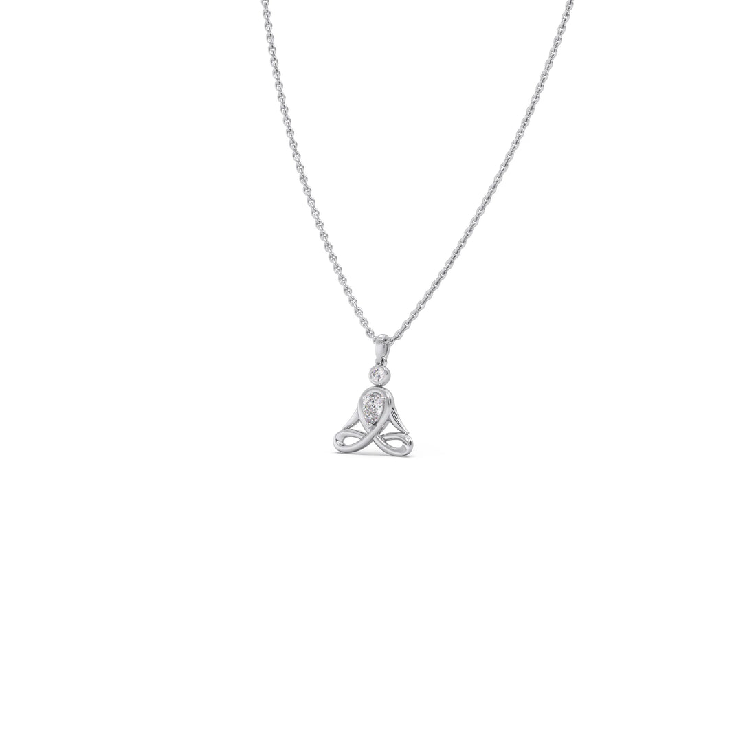 Lotus Pose Yoga Diamond Pendant Necklace