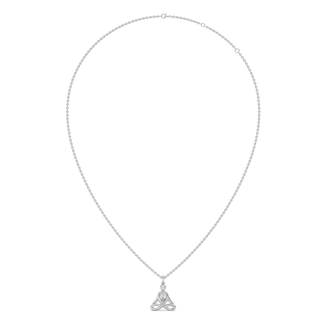 Lotus Pose Yoga Diamond Pendant Necklace