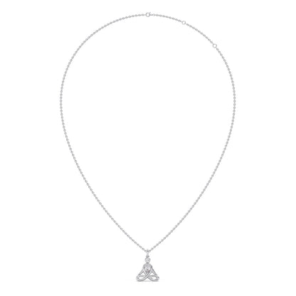 Lotus Pose Yoga Diamond Pendant Necklace