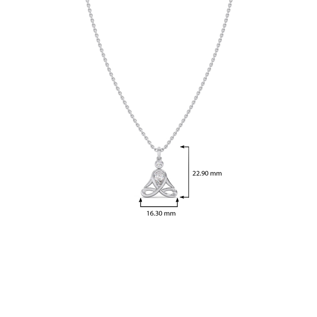 Lotus Pose Yoga Diamond Pendant Necklace