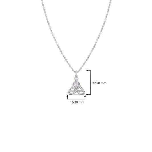Lotus Pose Yoga Diamond Pendant Necklace