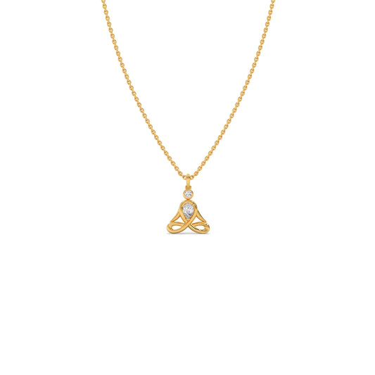 Lotus Pose Yoga Diamond Pendant Necklace