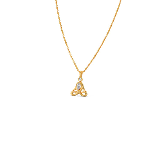 Lotus Pose Yoga Diamond Pendant Necklace