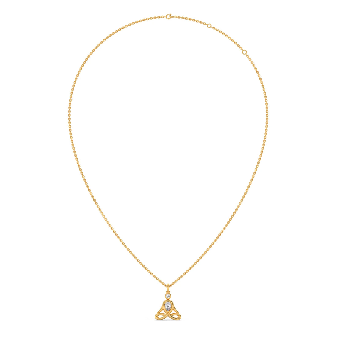 Lotus Pose Yoga Diamond Pendant Necklace
