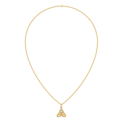 Lotus Pose Yoga Diamond Pendant Necklace