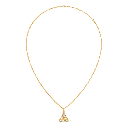 Lotus Pose Yoga Diamond Pendant Necklace