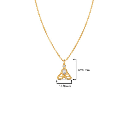 Lotus Pose Yoga Diamond Pendant Necklace