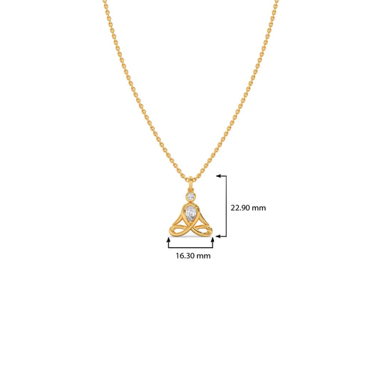 Lotus Pose Yoga Diamond Pendant Necklace