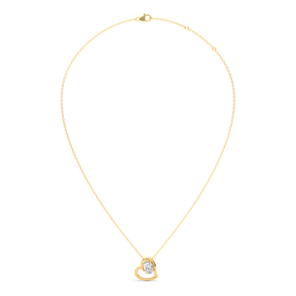 Oval Diamond Heart Pendant Necklace