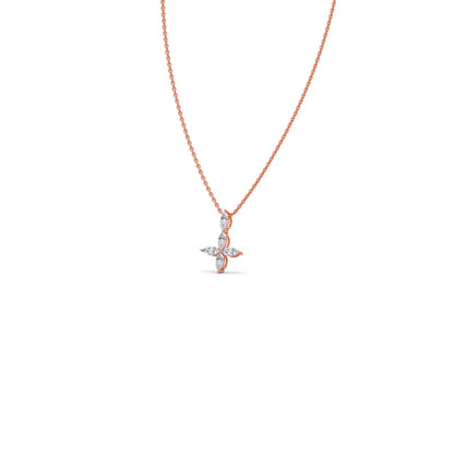Marquise Diamond Cross Pendant Necklace