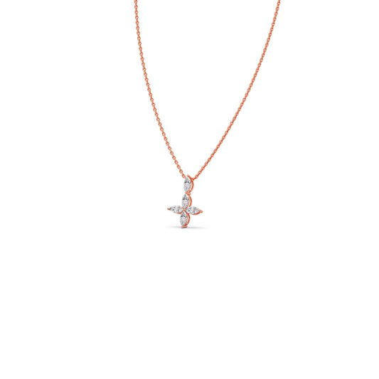 Marquise Diamond Cross Pendant Necklace