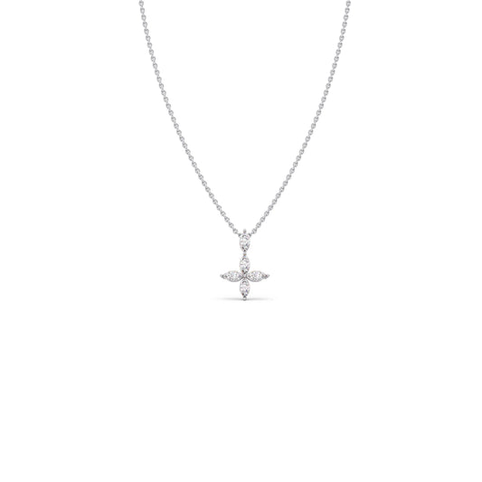 Marquise Diamond Cross Pendant Necklace