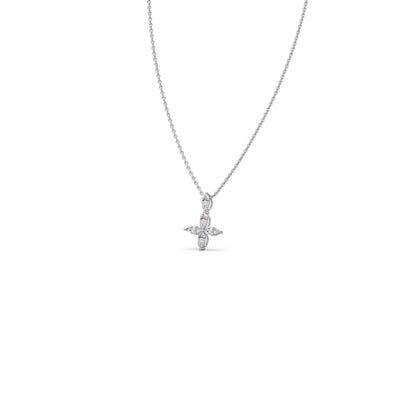 Marquise Diamond Cross Pendant Necklace