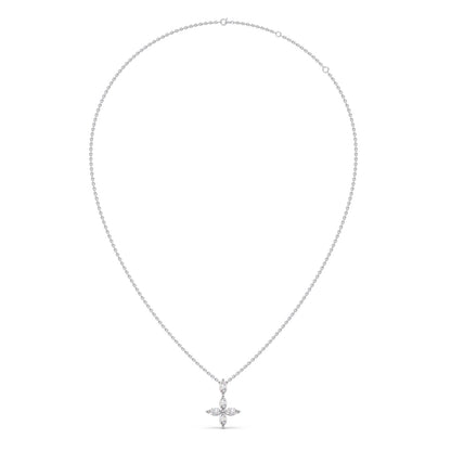 Marquise Diamond Cross Pendant Necklace