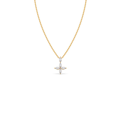 Marquise Diamond Cross Pendant Necklace