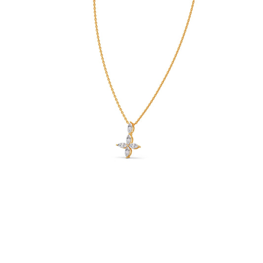 Marquise Diamond Cross Pendant Necklace