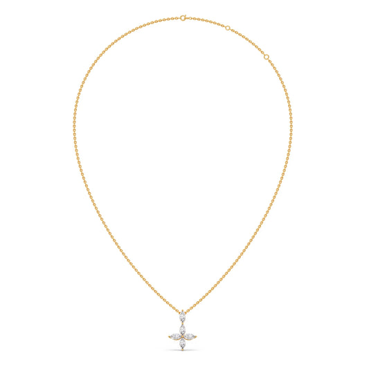 Marquise Diamond Cross Pendant Necklace