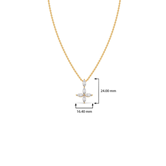 Marquise Diamond Cross Pendant Necklace