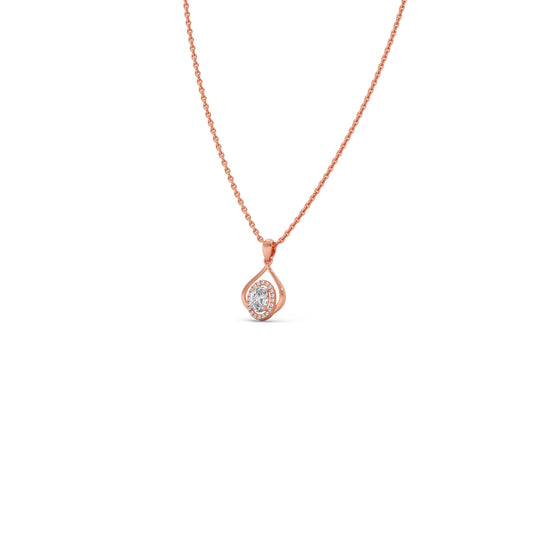 Oval Teardrop Solitaire Pendant