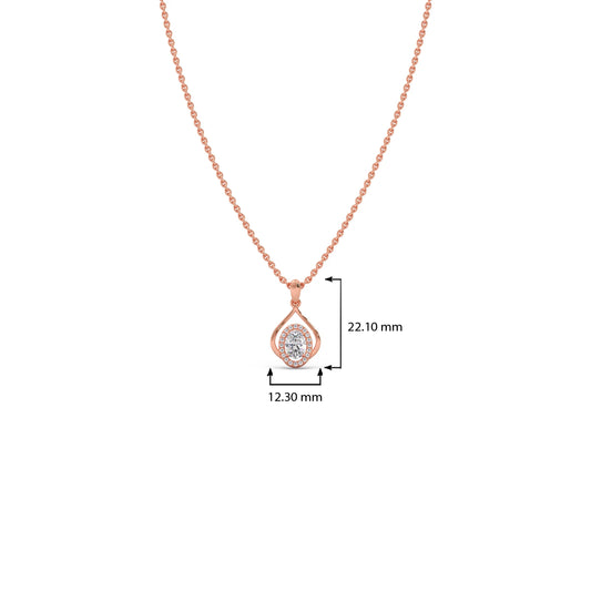 Oval Teardrop Solitaire Pendant