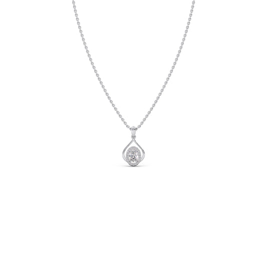 Oval Teardrop Solitaire Pendant