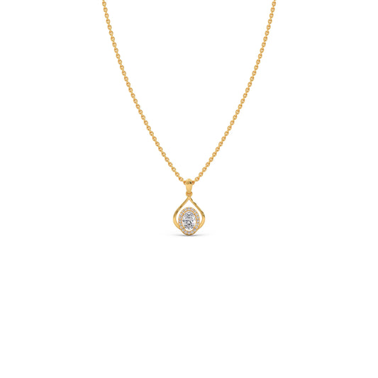 Oval Teardrop Solitaire Pendant