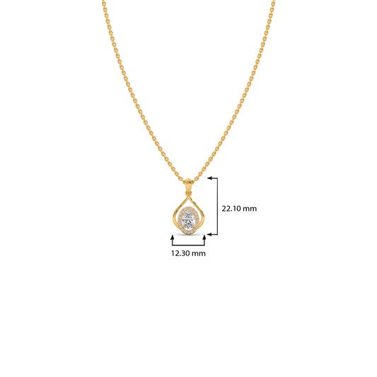 Oval Teardrop Solitaire Pendant