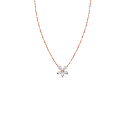 Floral Marquise & Pear Diamond Pendant