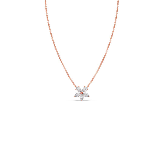 Floral Marquise & Pear Diamond Pendant