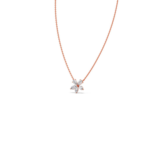 Floral Marquise & Pear Diamond Pendant