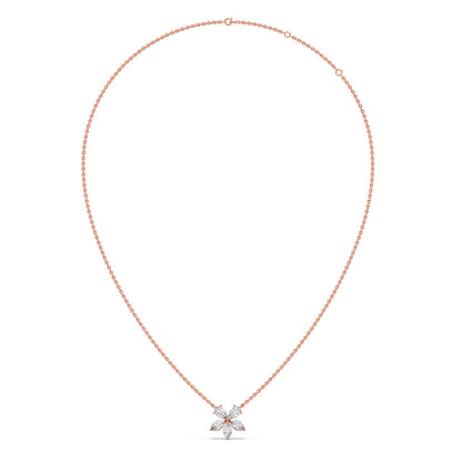 Floral Marquise & Pear Diamond Pendant