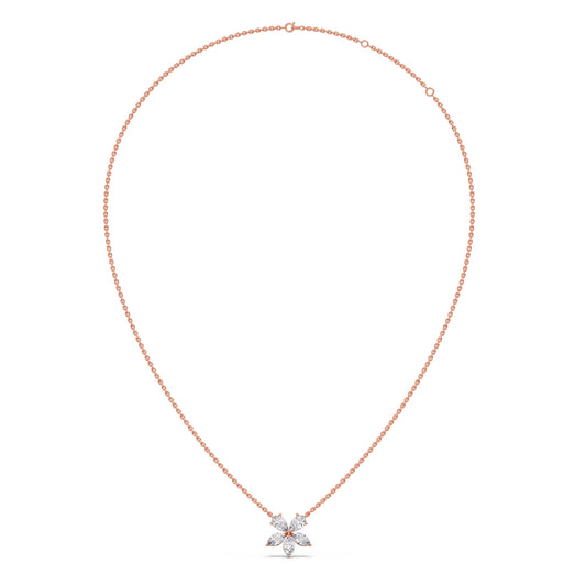 Floral Marquise & Pear Diamond Pendant