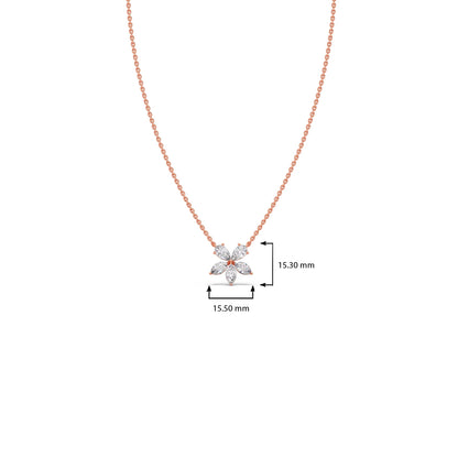 Floral Marquise & Pear Diamond Pendant