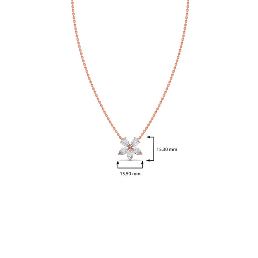 Floral Marquise & Pear Diamond Pendant
