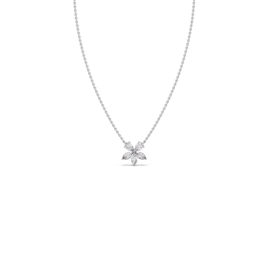 Floral Marquise & Pear Diamond Pendant