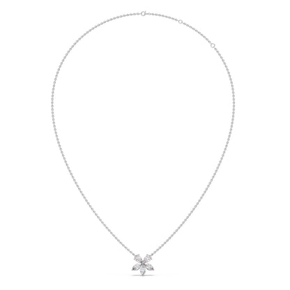 Floral Marquise & Pear Diamond Pendant