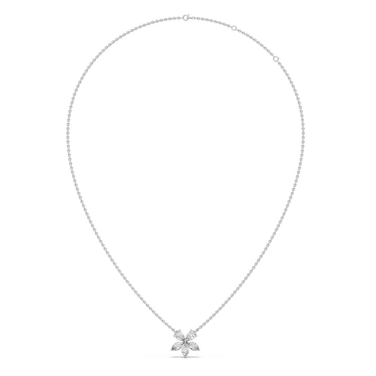 Floral Marquise & Pear Diamond Pendant