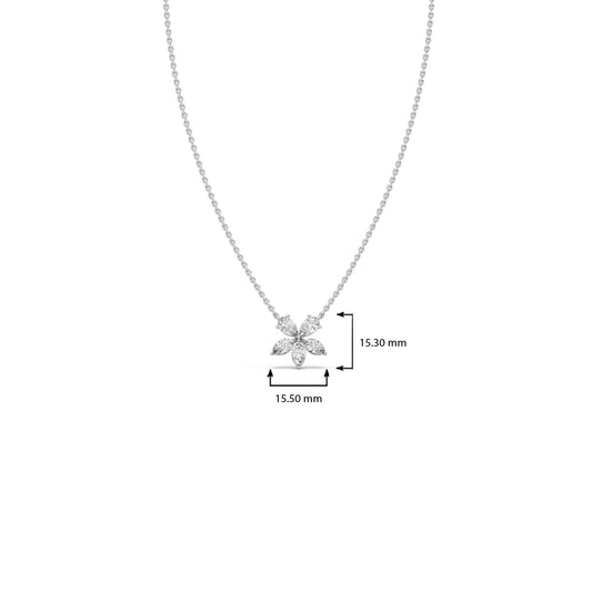 Floral Marquise & Pear Diamond Pendant