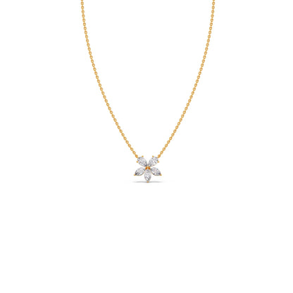 Floral Marquise & Pear Diamond Pendant