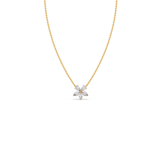 Floral Marquise & Pear Diamond Pendant