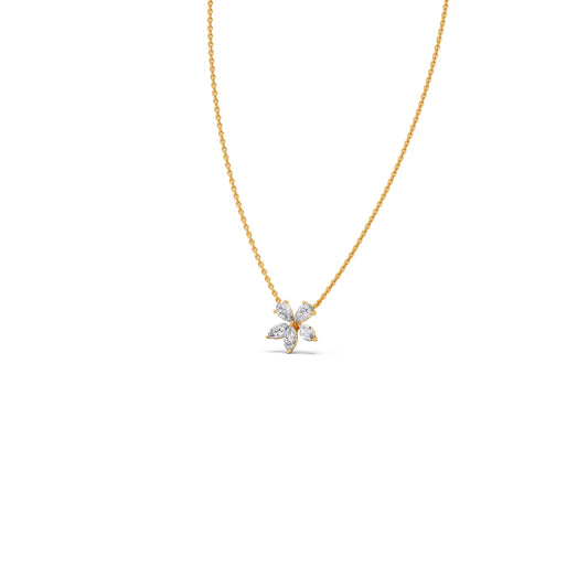 Floral Marquise & Pear Diamond Pendant
