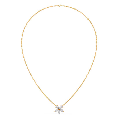 Floral Marquise & Pear Diamond Pendant