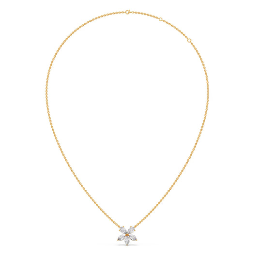 Floral Marquise & Pear Diamond Pendant